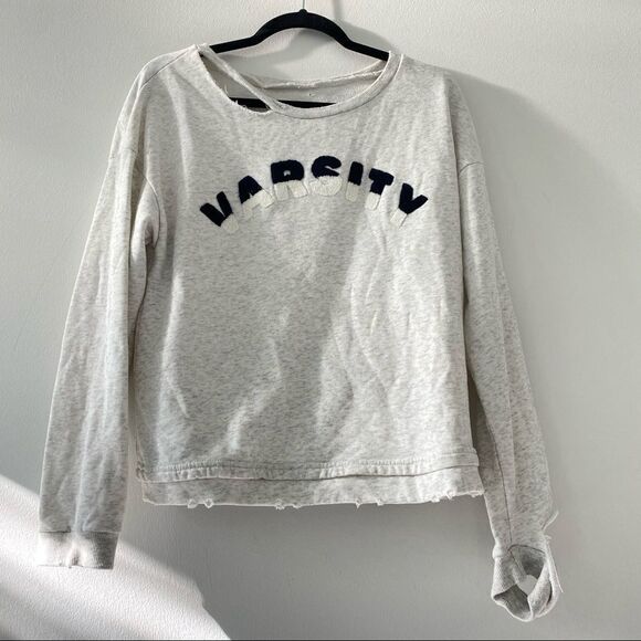 Honey Punch Varsity Distressed Sweatshirt size S - Picture 1 of 10